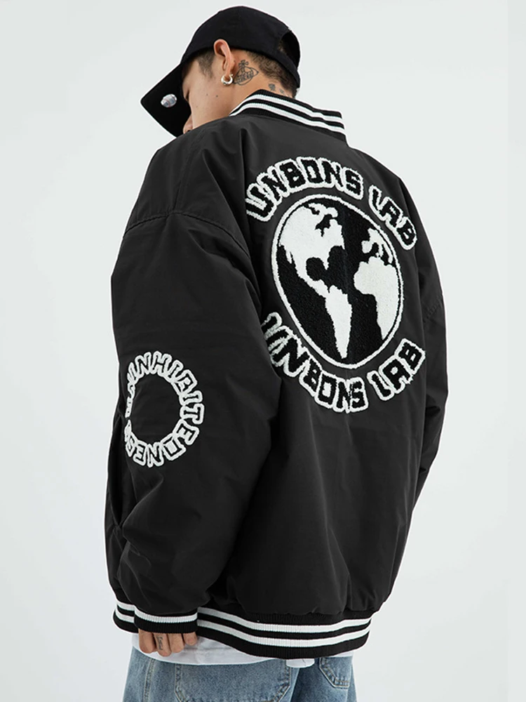 

Американская бейсбольная куртка большого размера для мужчин, хлопковое винтажное пальто в стиле хип-хоп в стиле хип-хоп, молодежное модное пальто Fce Rouleau Taille