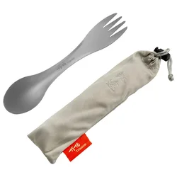 Spork-vajilla ultraligera EDC de titanio puro para exteriores, 2 piezas, accesorios de Picnic portátiles, cuchara de titanio para senderismo