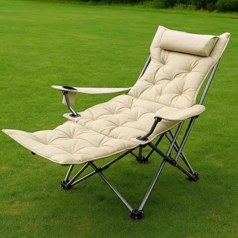 

Outdoor Recliner Camping Chair Armchair High Backrest Camping Chair Lightweight Foldable Cadeira De Acampamento Camping Gear