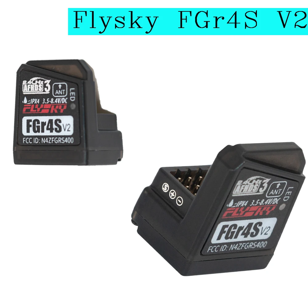 FLYSKY 4CH 2.4G FGr4S V2 toy receiver 3.5-8.4V built-in single antenna PWM radio system, used for transmitter toy accessories