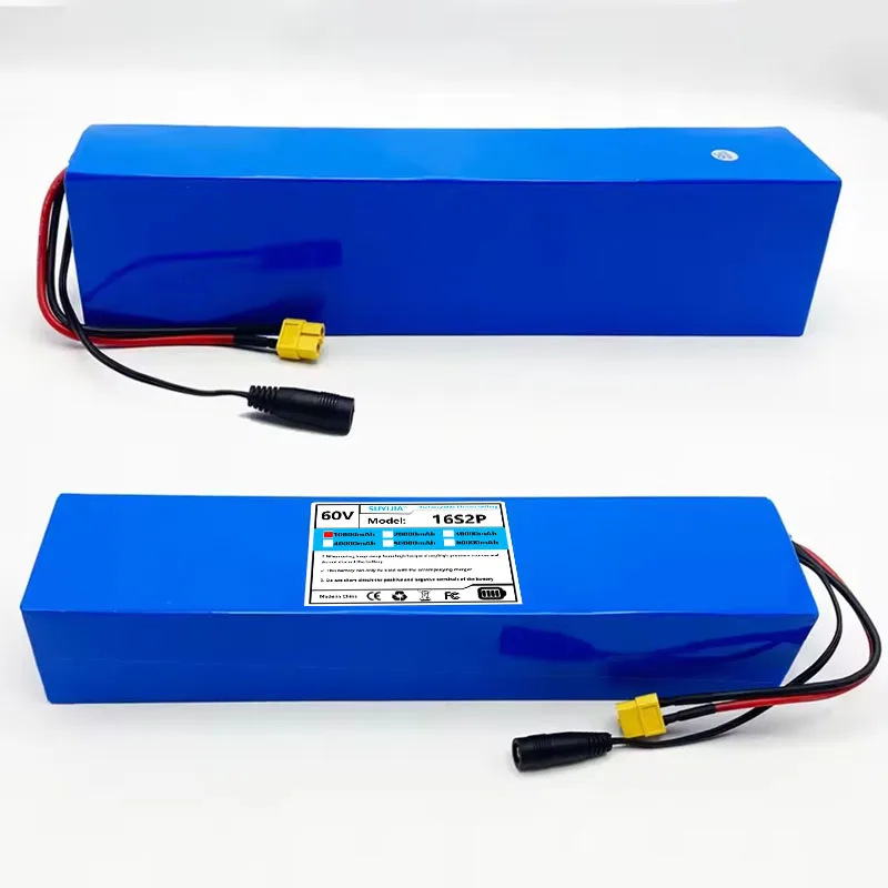 16S5P 60V 10Ah Lithium Battery Pack 2000W High-power with Built-in BMS for Motorcycle, Scooter, Bicycle MotorReplace Battery