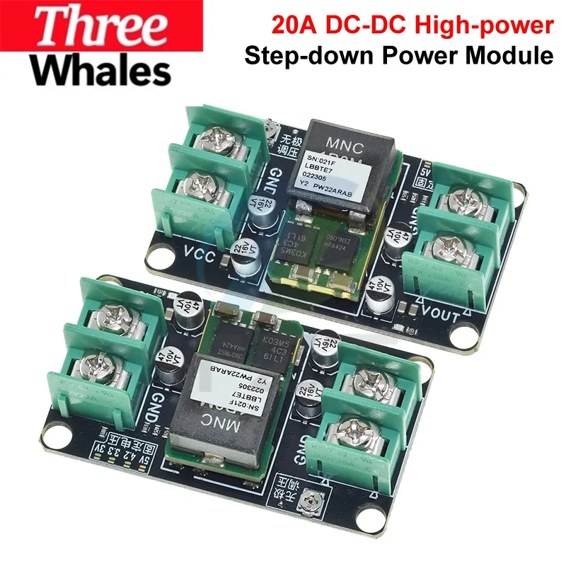 1/3PCS Industrial Grade DC-DC Buck Step-Down Power Supply Module 20A High Power Voltage Regulator DC 9-14V Wide Voltage Input