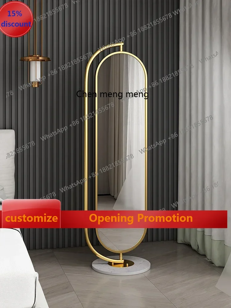 

S7486 ss Mirror Light Luxury Floor Mirror Bedroom Body Rotatable Household Storage Three-Dimensional Full-Length Mirror