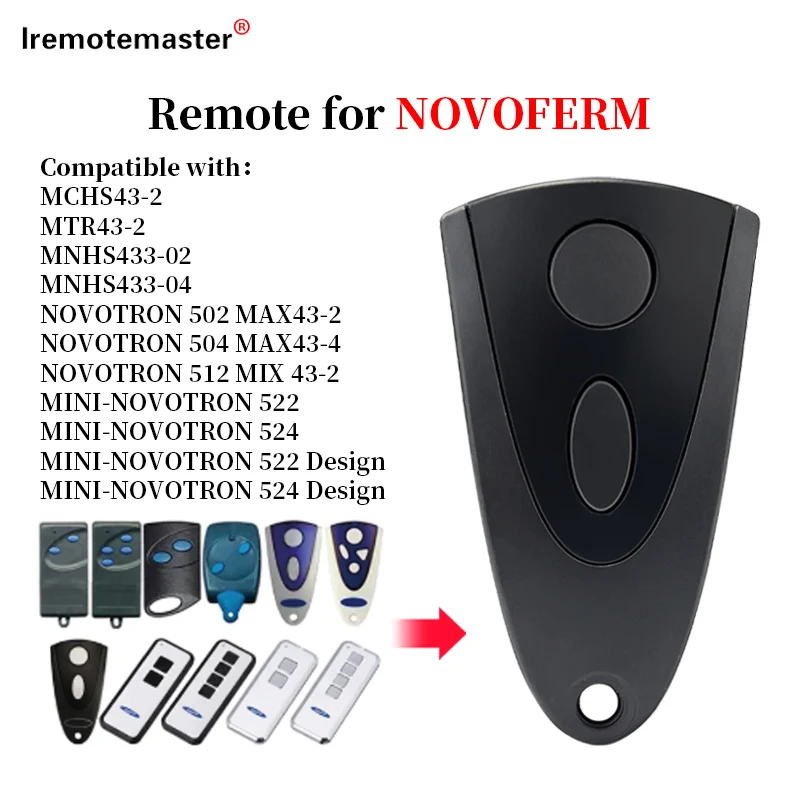 For NOVOTRON 502 MAX43-2 NOVOFERM 504 MAX43-4 512 MIX 43-2 433.92MHZ Garage Door Remote Control