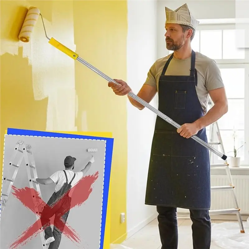 SOFT-Professional Paint Roller Set With Extension Pole - Ideal For Interior Walls, Ceilings, Trim & DIY Projects