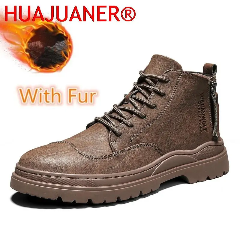 

British Style Retro Ankle Boots Man Motorcycle Boots Quality Leisure Non-slip Wear Resistant Leather Casual Shoes Men Sneakers