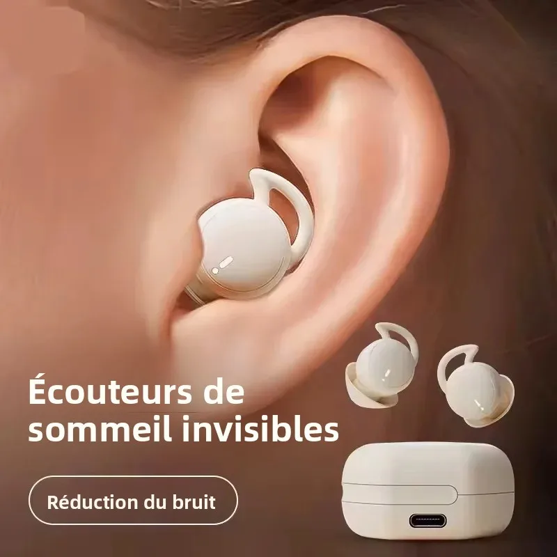 Écouteurs Bluetooth, écouteurs sans fil pour le sommeil, écouteurs invisibles à réduction de bruit, casque Bluetooth pour dormir pour petits canaux auditifs