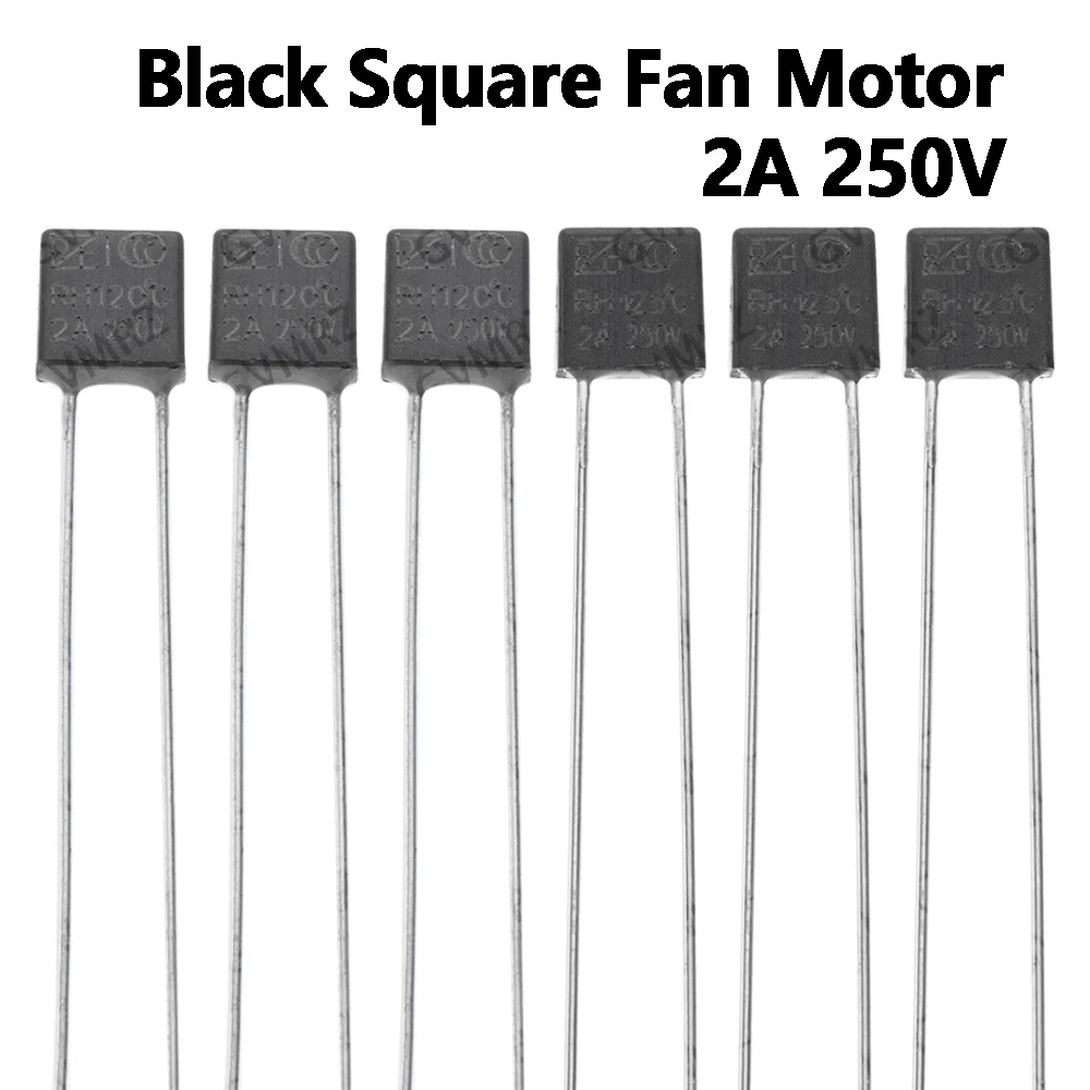 10pcs 140 145 150 degree Black Square Fan Motor 2A 250V Thermal fuse LED Fues 92 95 105 110 115 120 125 130 Temperature Switches