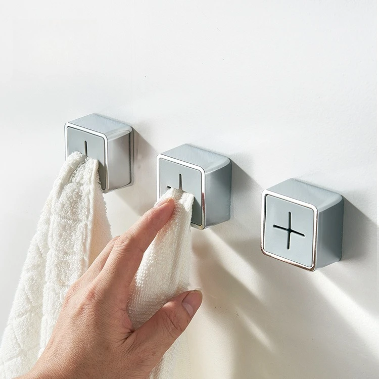 

Creative Square Non-drilled Towel Holder Kitchen Supplies Towel Holder Household Plastic Dish Towel Towel Rod Storage Rack