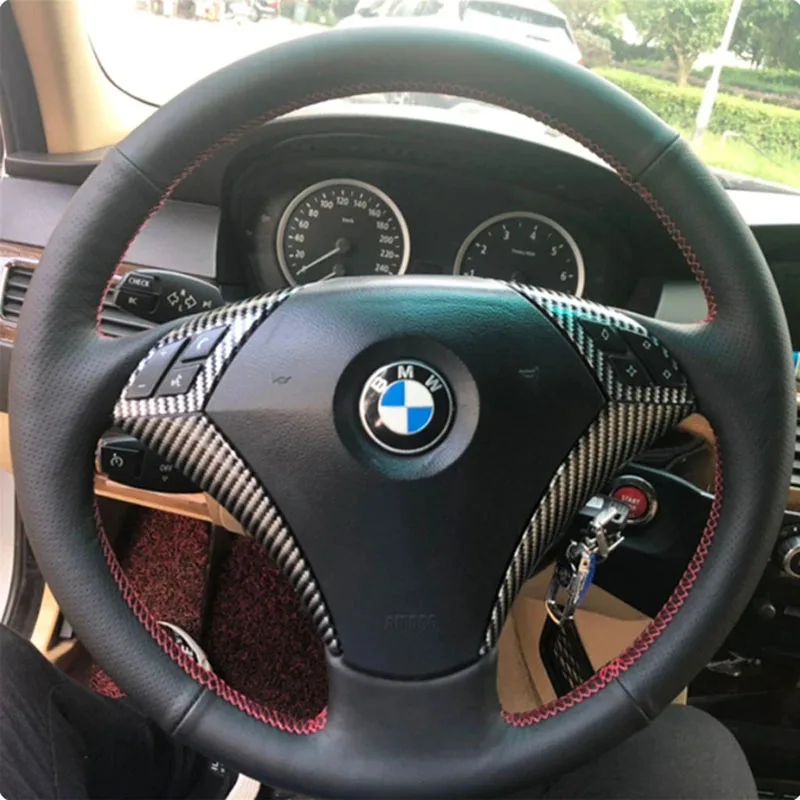 Fit For BMW E60 (Sedan) E61 (Touring) 530 523 523li 525 520li 535 545i Hand Stitched Genuine Leather Car Steering Wheel Cover