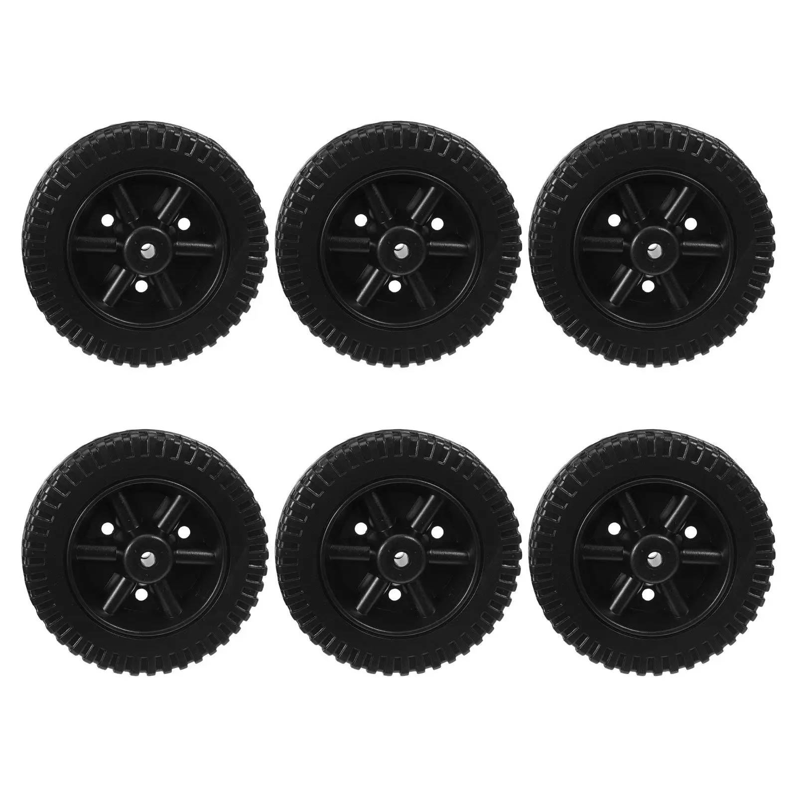 6Pcs Hollow Blow Plastic Grill Wheels Replacement Parts 6 Inch Bbq Cart Tires for Lawn Mowers Hand Truck Heavy Duty Use