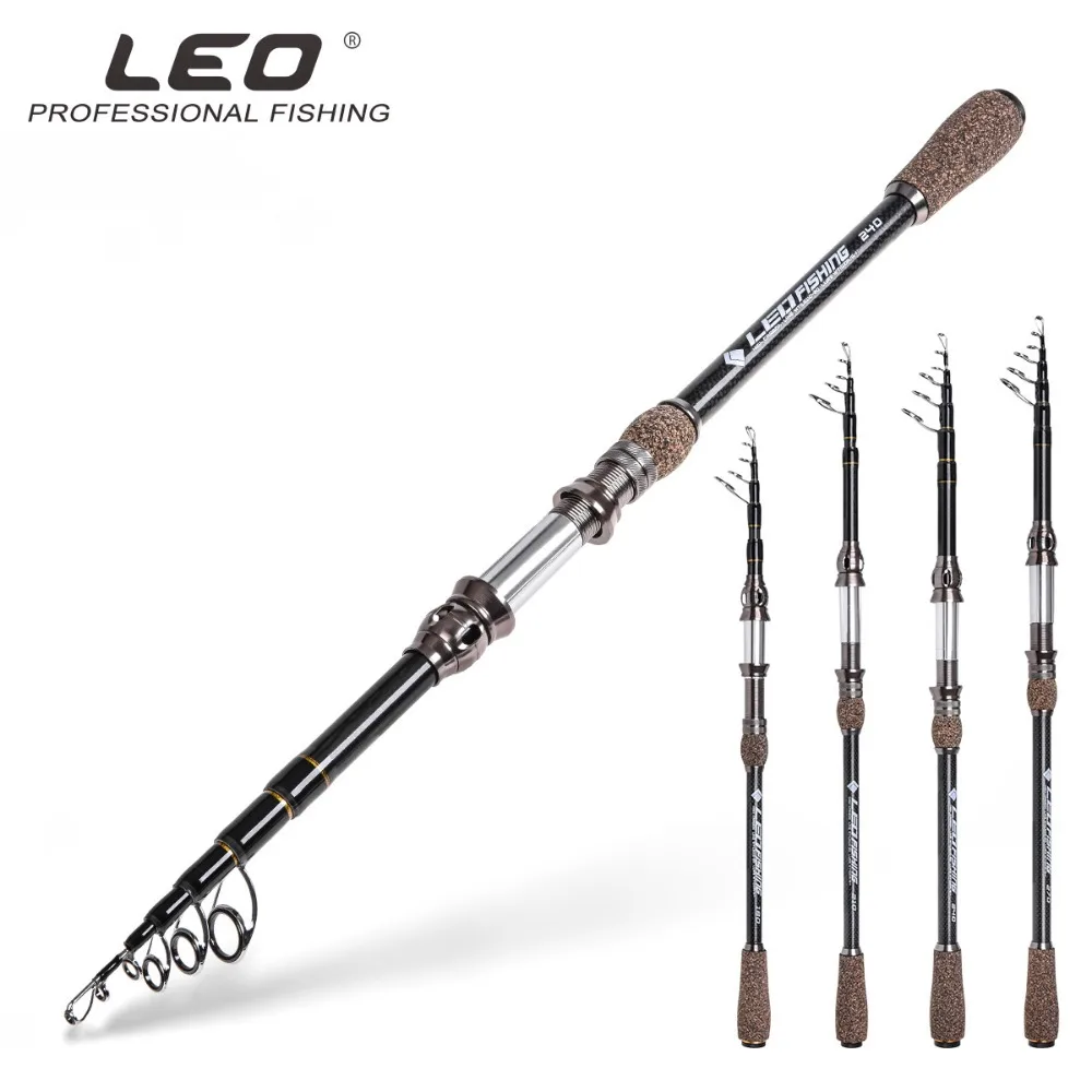 LEO Flame Sea Fishing Rod Carbon Telescopic Fishing Rod Fishing Gear 1.8m/2.1m/2.4m/2.7m