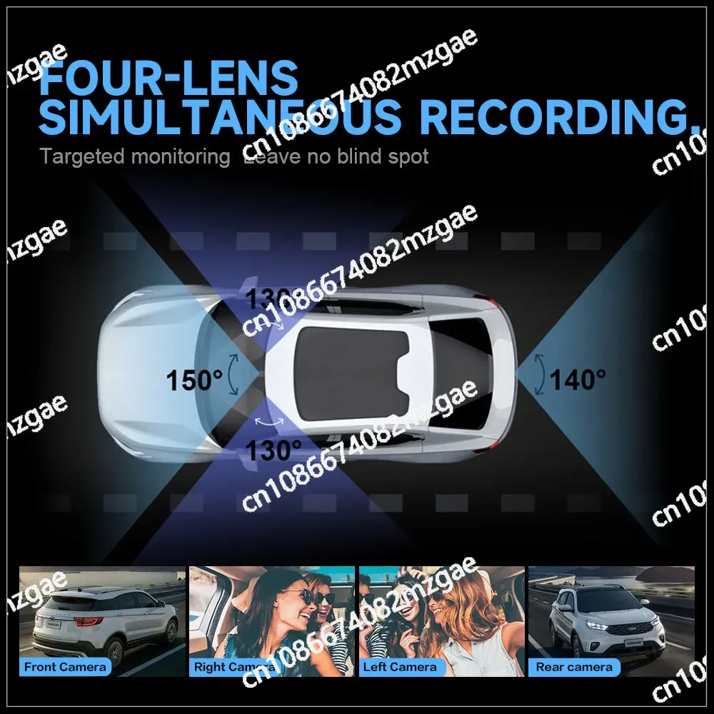 AD365 FHD 1080P Stream 4 Channel Camera Dashcam Wifi Gps Car Vehicle Dvr Front and Back Dash Cam Cameras for Car