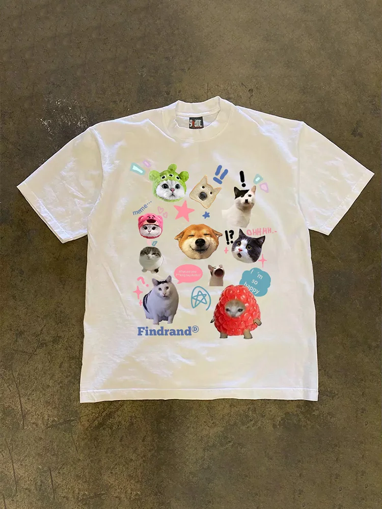 Loose Fit Short Sleeve T-Shirt Pure Cotton Double Thread Women's Style Heavyweight Couple's Tee Casual Summer Fashion