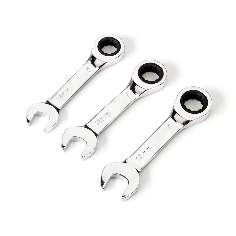 1 Uds 8-19mm 72 dientes mango corto llave de tubo de trinquete CRV apertura rápida combinación Reversible llave rechoncha herramientas de reparación de automóviles