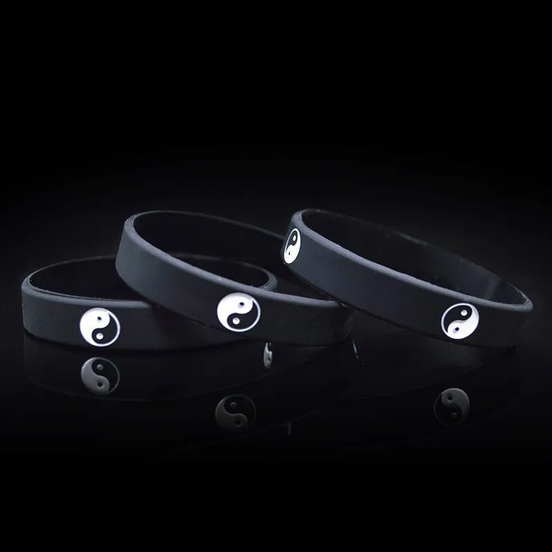 Fashion Trend Tai Chi Silicone Wristband Sports Wristband Street Dance Hip-Hop Style Silicone Bracelet