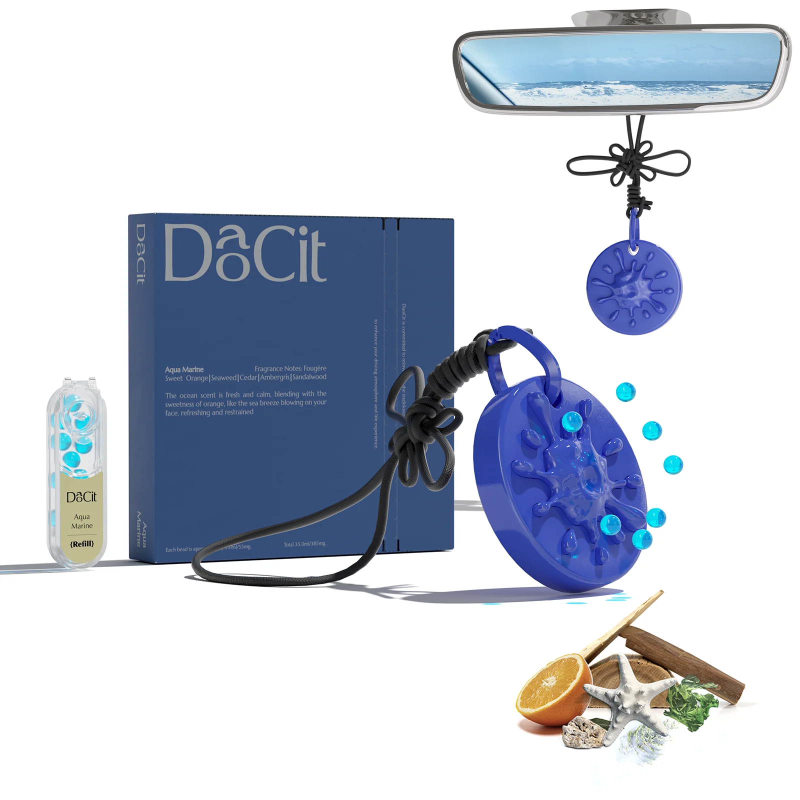 

DaoCit Lemon Fragrance Bead-Popping Aromatherapy Fan, Eco Air Freshener for Home and Car