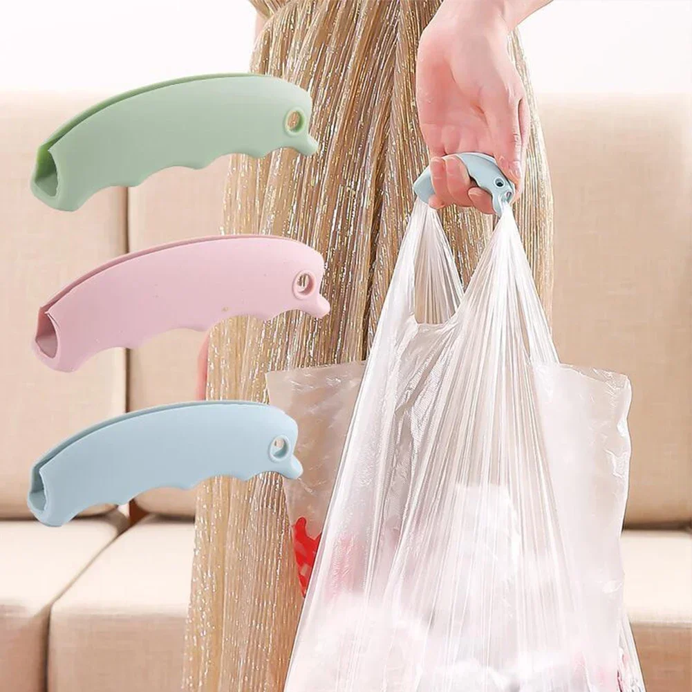 Cómoda plato portátil de silicona para bolsa de compras para proteger las manos, soporte para bolsa de comestibles, Clips, asa transportadora