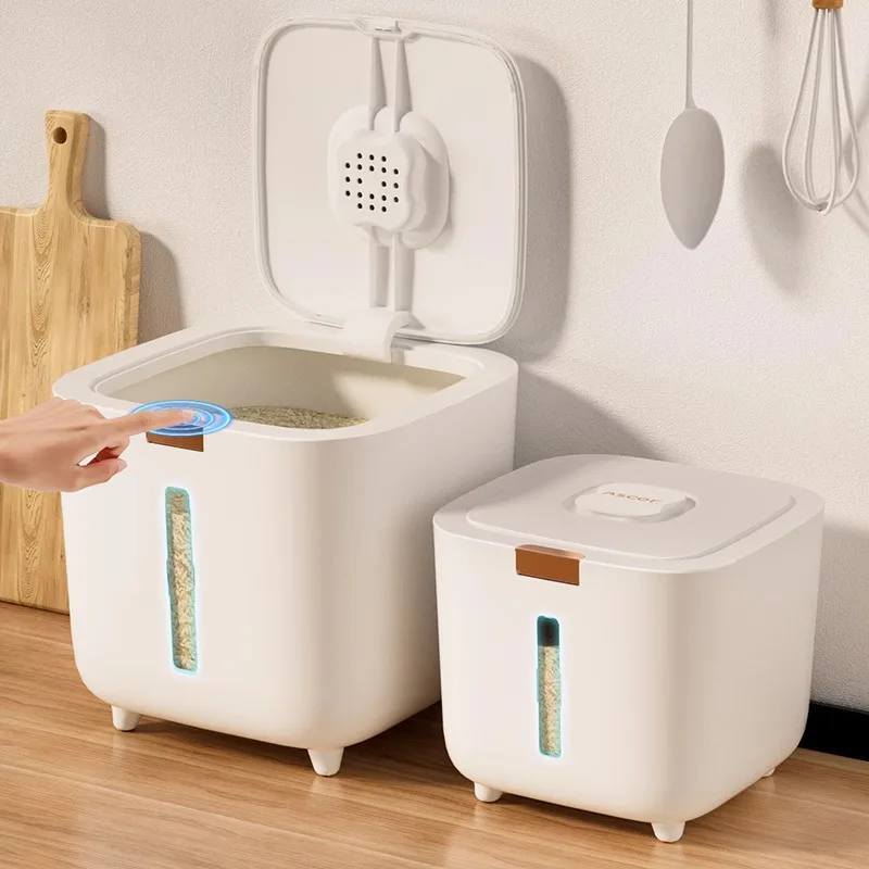 Rice Dispenser 12 Lbs,Large Cereal Dry Food Storage Containers Sealed Moisture Proof with Measuring Cup for Kitchen