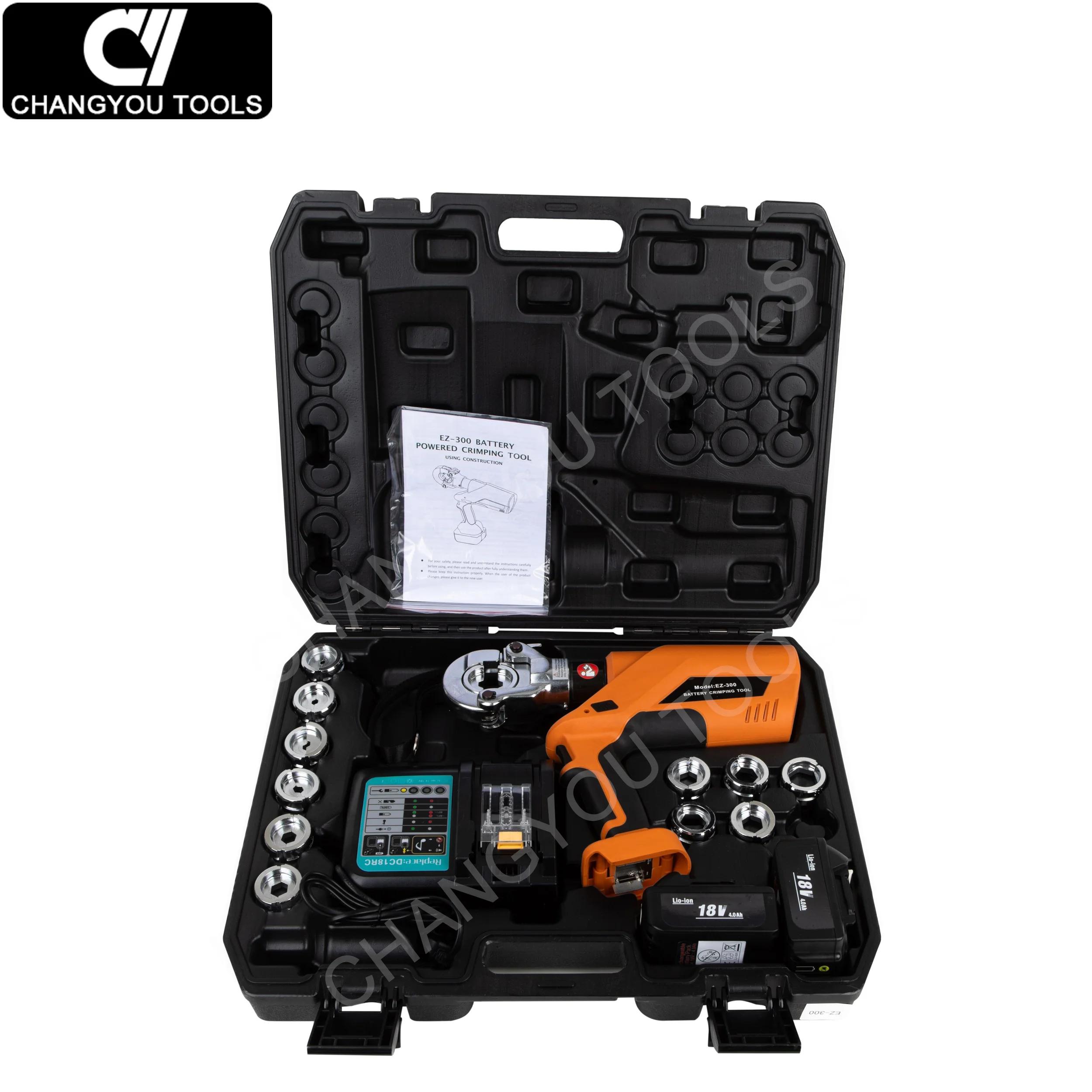 أداة تجعيد الكابلات الهيدروليكية EZ-300 أداة تجعيد كهربائية مضغوطة احترافية مع OLED لكابل 16-300 #5