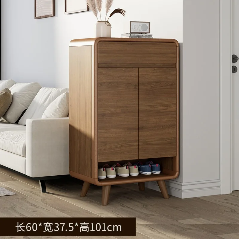 Factory Direct 2026 Solid wood entryway shoe cabinet for home use: Entrance hallway outside elevator entrance with a wall