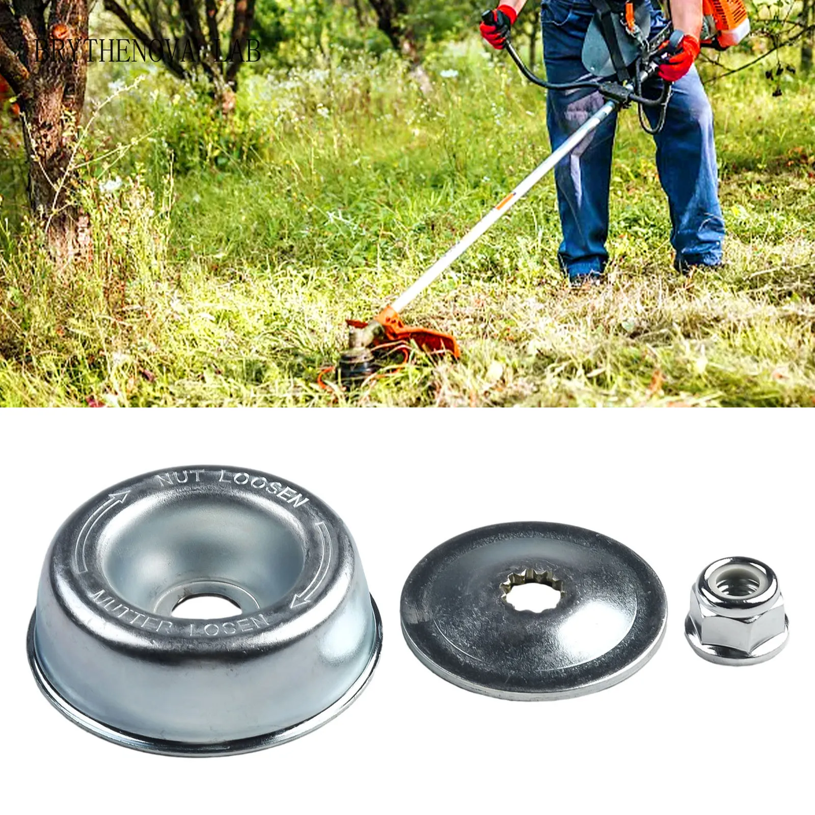3Pcs Metal Blade Fixing Kit for Strimmer Brushcutter Replacement Nut Plate Rider for STIHL FS350 FS360 FS400 FS410 FS450 Trimmer