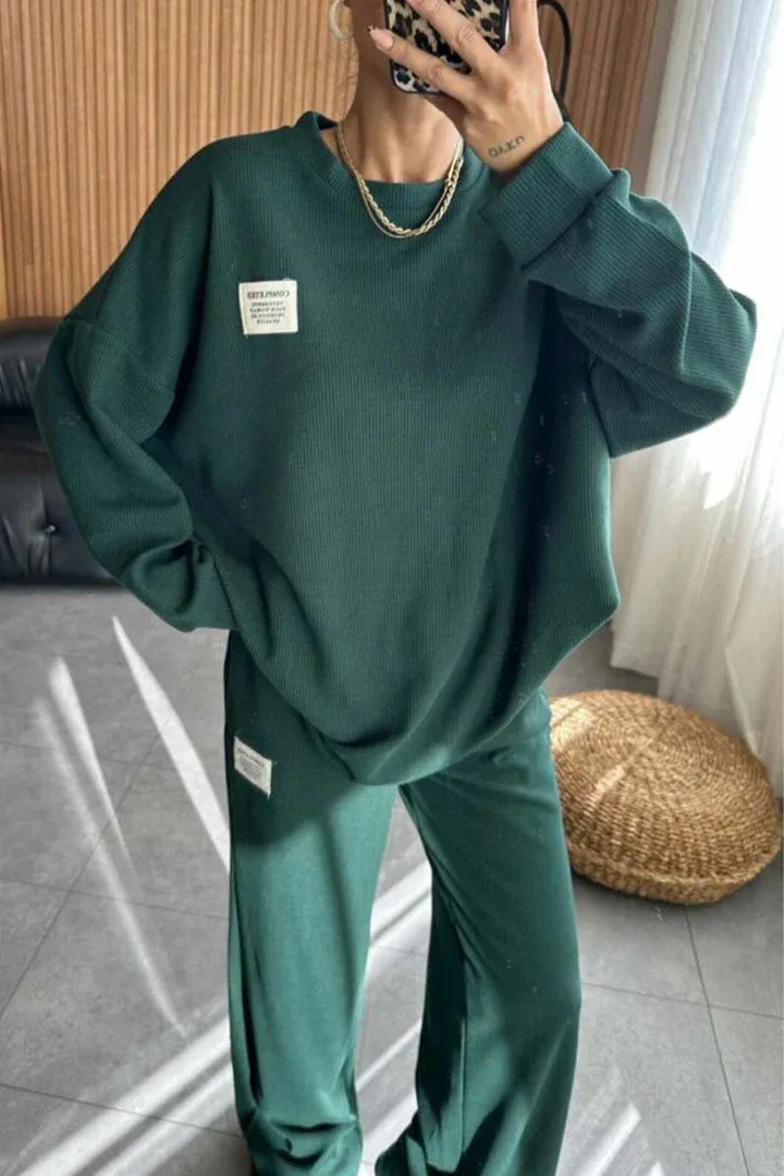 

Autumn And Winter New European And American Women's Suits, Fashionable, Loose And Lazy Long-sleeved Two-piece Set Elegant Sets