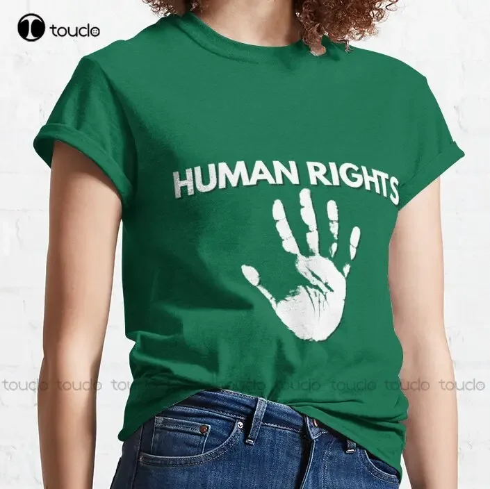 Human Rights Qatar  Human Rights Classic T-Shirt Workout Shirts Xs-5Xl Streetwear Unisex Christmas Gift Make Your Design Cartoon