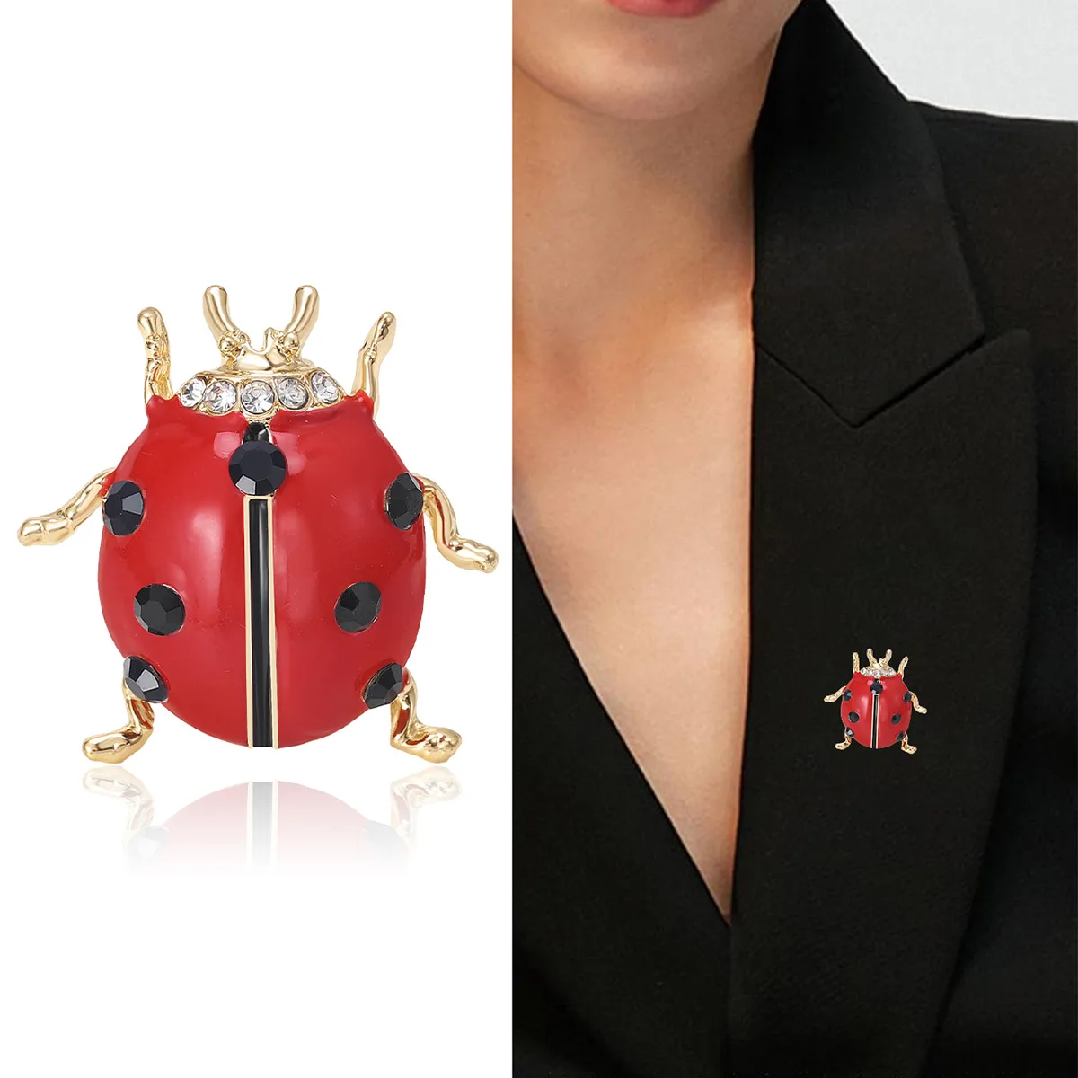 women insect ladybug brooch exquisite animal accessories pins