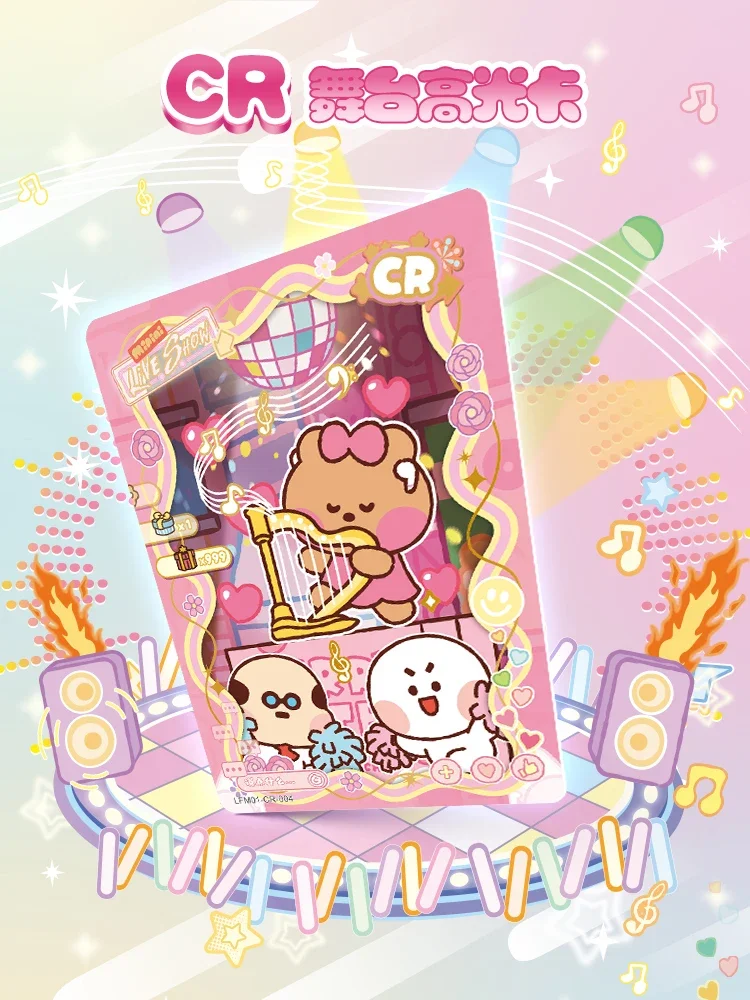 AgreYOU-Cartes Minini Line FRIENDS pour filles, cartes de collection amusantes, cadeaux de fête, festival de musique GT spécial, jouets mignons, SP BP CR Kawaii