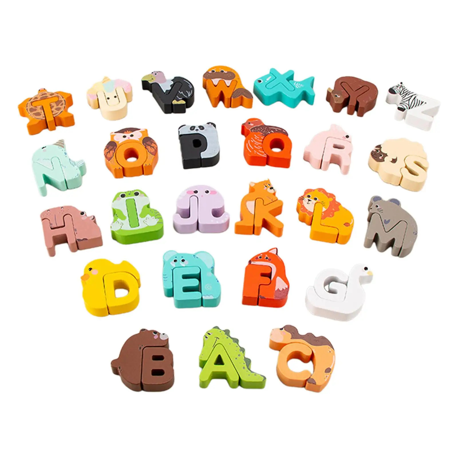 Alphabet Jigsaw Puzzle Educational Matching Game Abc Alphabet Learning Alphabet Animal Puzzle for Toddlers Boys Girls