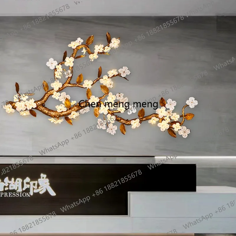 

All copper crystal wall lamp ceiling lamp living room flower art light luxury villa creative branch lamp