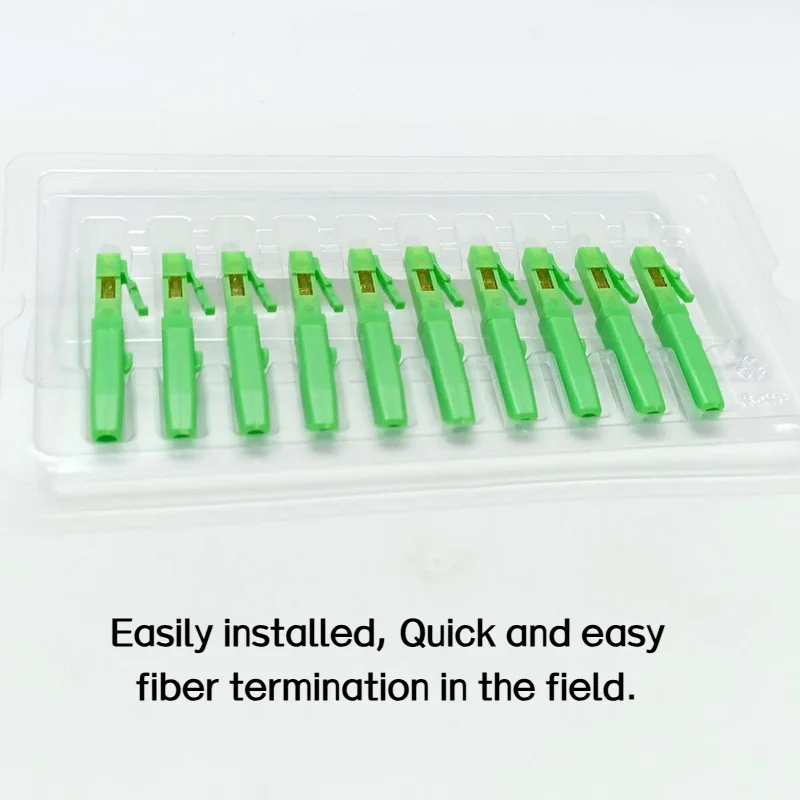 10pcs LC APC Fast Connector Singlemode For 2.0mm 3.0mm Indoor Cable And Flat Cable FTTH