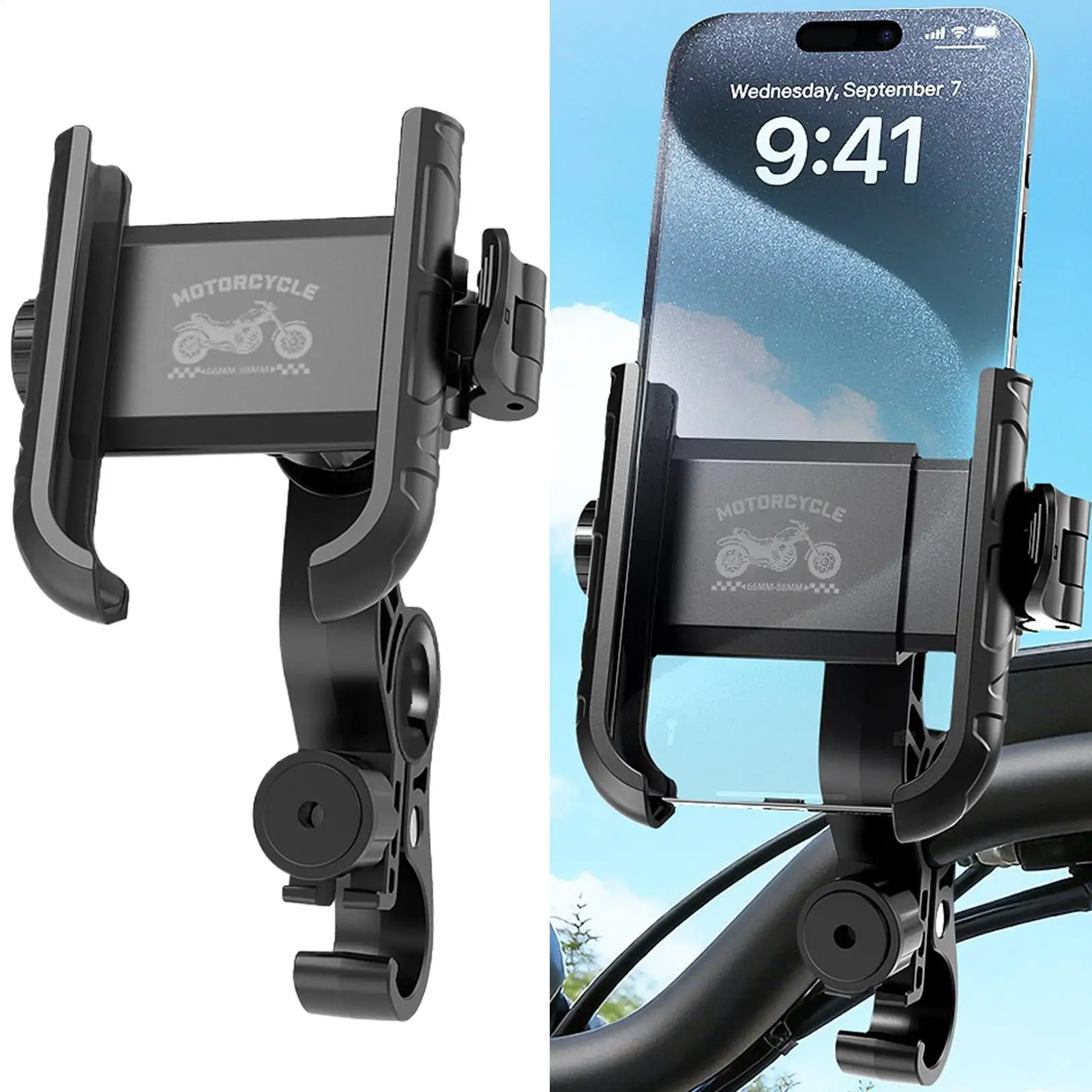 Anti Shock Rotating Phone Holder Motorcycle Phone Mount Electric Scooter Phone Clamp for Navigation Racing Birthday Gift