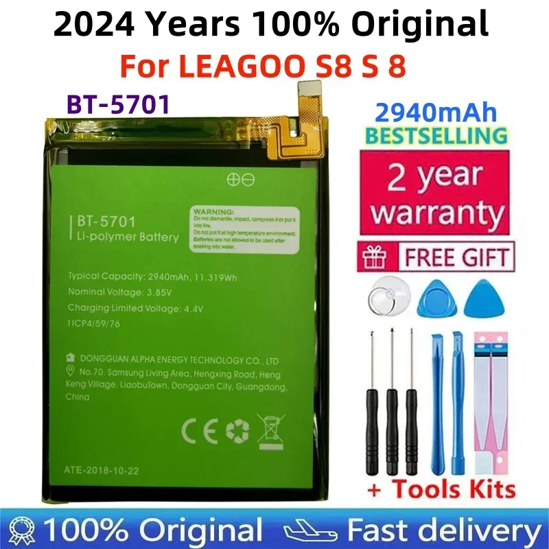 

100% Original New High Quality Battery 2940mAh For LEAGOO S8 S 8 BT-5701 BT5701 BT 5701 Batterie Batteries + Free Tools