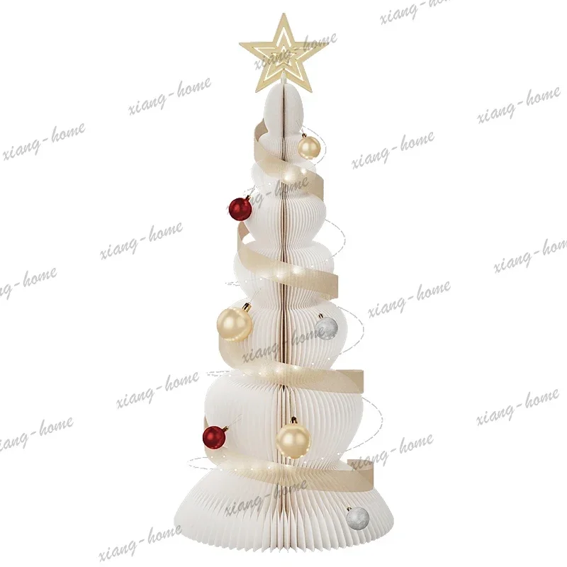 LJY Folding scientist decorative ornament origami creative floor living room home folding jewelry window cone Christmas tree