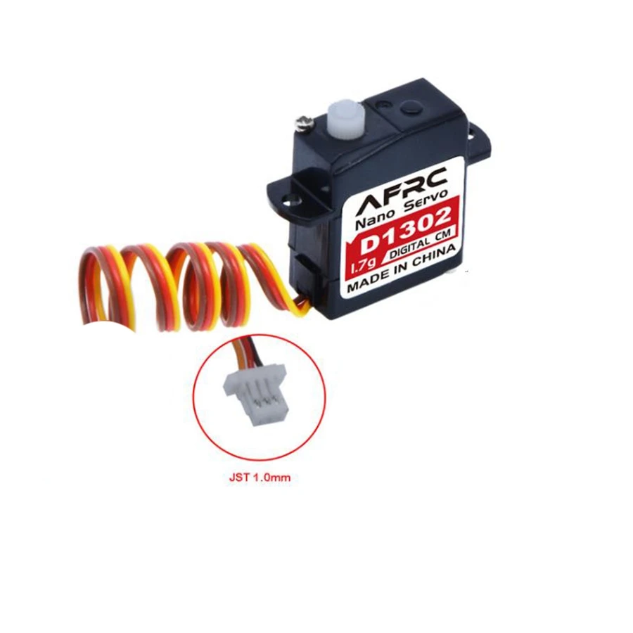 Grande Torque Mini Servo Digital, AFRC D1302, Conector JST1.0 para Modelo RC, Drone, Avião, Helicóptero, 1.7G