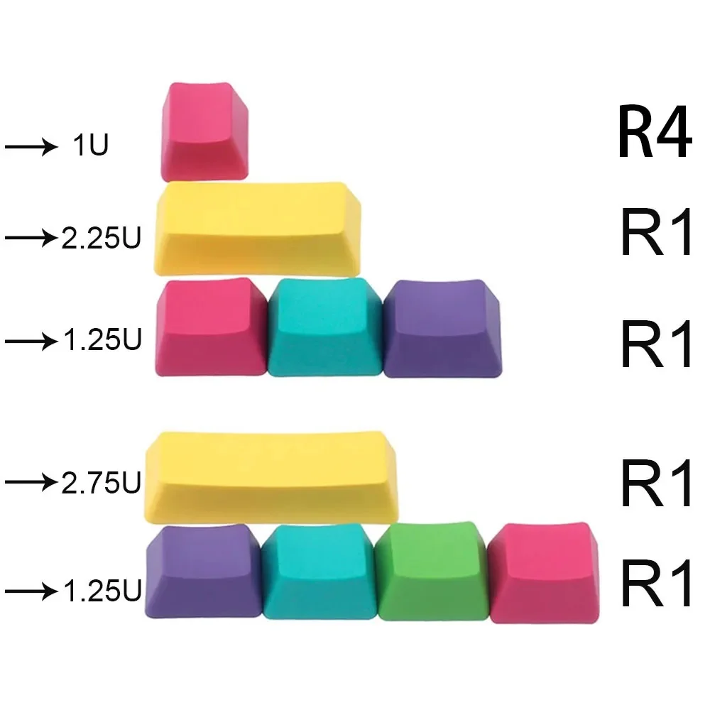 CMYK Keycaps PBT Material OEM Profile for Custom DIY Mechanical Keyboard Compatible Cherry MX 11 Keys