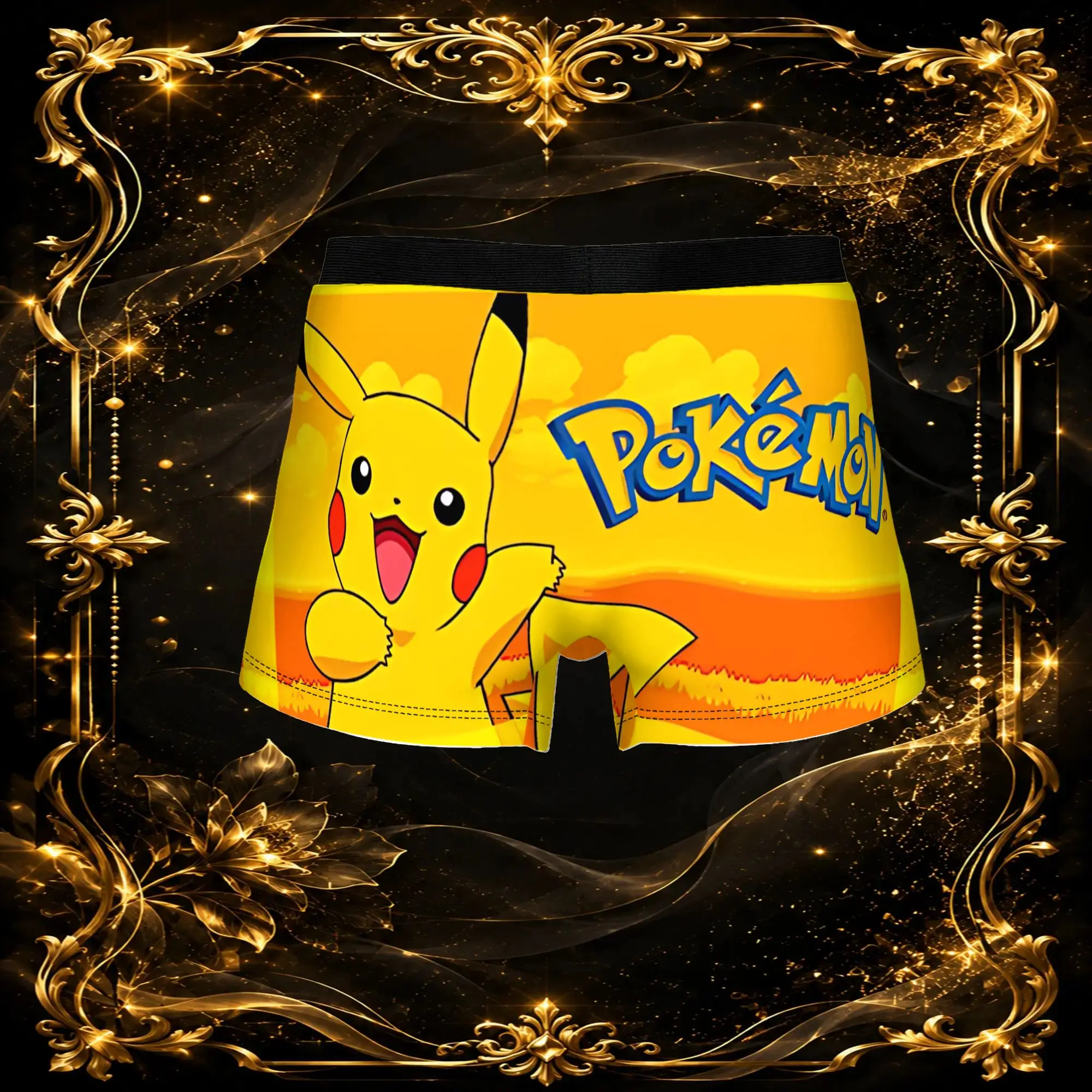 3Pcs  boxers Anime Pokemon Pikachu Theme Underpants Breathbale Panties Men Underwear Sexy Shorts Boxer Briefs