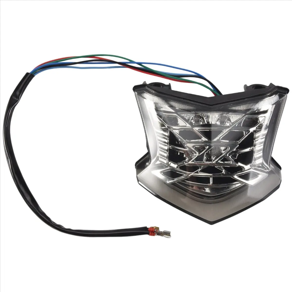 #01Q tail light for kawasaki,Motorcycle Integrated LED Tail Light Brake Stop Light (White) (White)