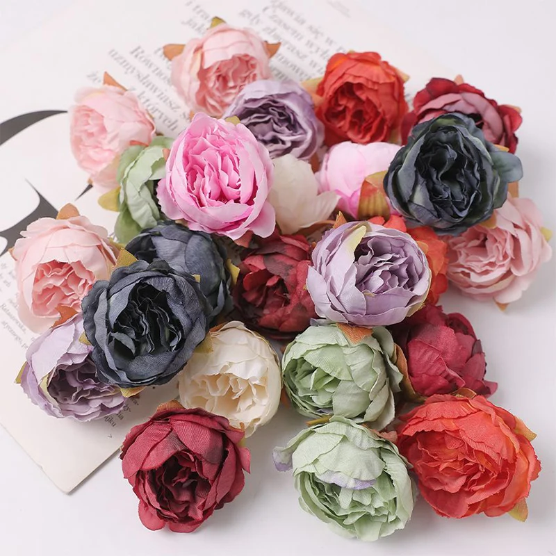 

3/5/10Pcs 4.5cm High Quality Silk Rose Flower Head Artificial Flower Home Room Wedding Decoration DIY Garland Craft Flower