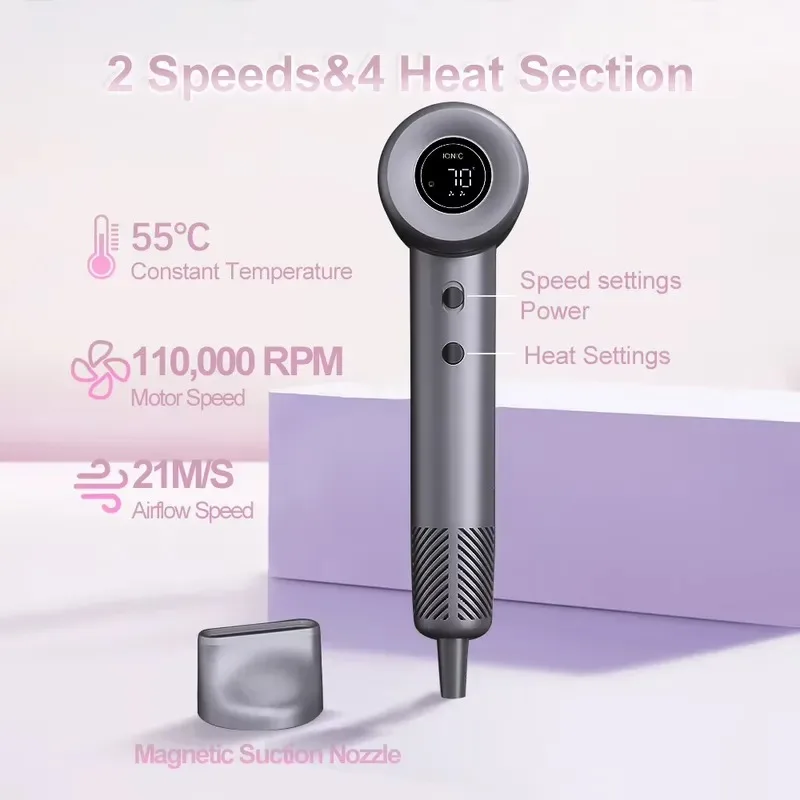 for High-speed Bladeless BLDC Professional Salon Hair Dryer Set 1600W Negative Ion for Hotel RV Travel2026