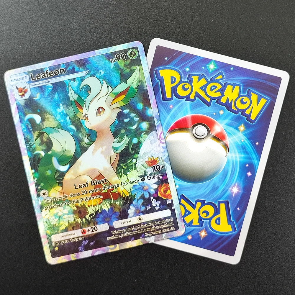 DIY Pocket Englisch Eevee Vaporeon Flareon Umbreon Espeon Leafeon Glaceon Sylveon Jolteon Spielkarten-Sammlung Spielzeug – Detail 5