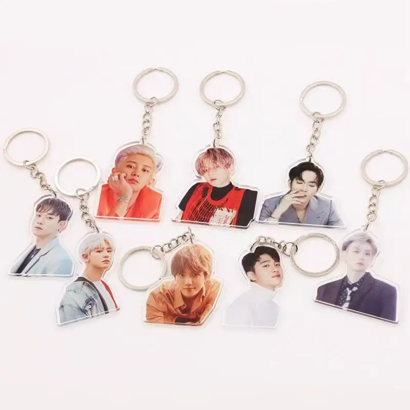 EXO Idol صور المفاتيح مزدوجة الوجهين الاكريليك K-Pop مروحة البضائع تحصيل EXO-L حقيبة سحر SEHUN BAEKHYUN SUHO CHANYEOL CHEN #1