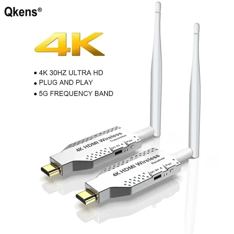 50 メートル 4K ワイヤレス HDMI トランスミッターレシーバーエクステンダーオーディオビデオディスプレイアダプタ投影カメララップトップ PC からテレビプロジェクター