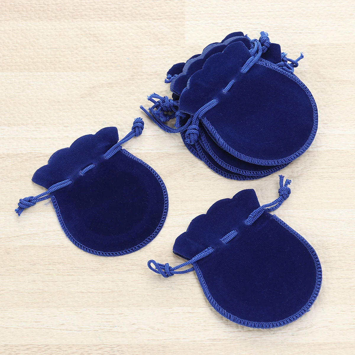 

10Pcs Soft Touch Gift Bags Elegant Drawstring Pouches for Jewelry Watches Coins Rosary Storage 7x9cm Blue