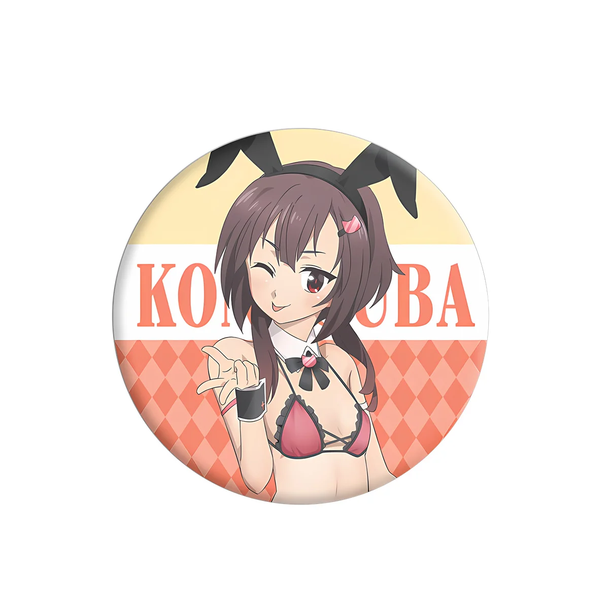58mm Anime KonoSuba Satou Kazuma Aqua Mequmin Cosplay  Pin SPTE Tinplate Brooch﻿ Prop Gilf