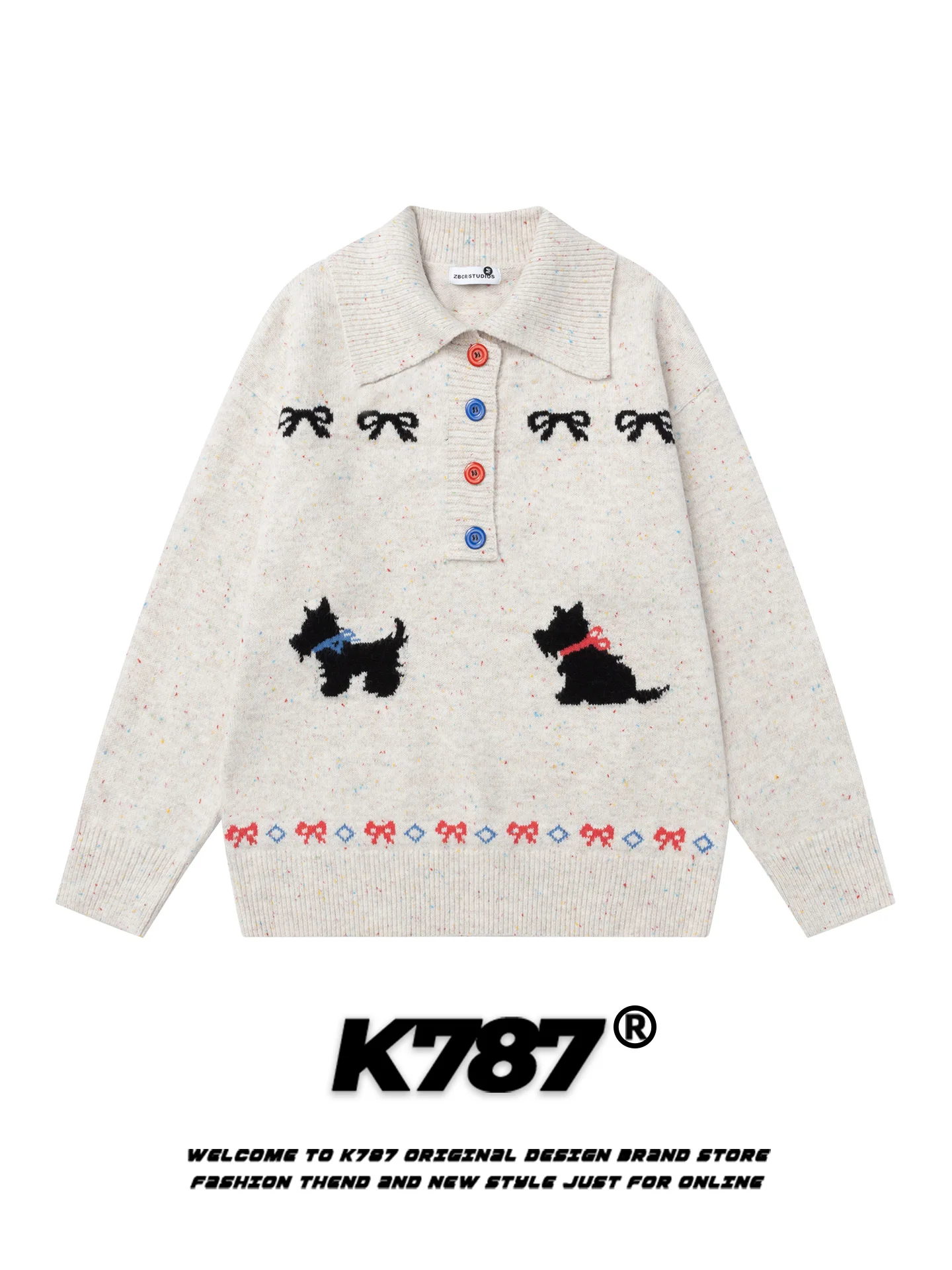 

Американский ретро-свитер для собак: свободный крой, вязаный, с декоративными пуговицами, повседневный, зимний, с длинными рукавами