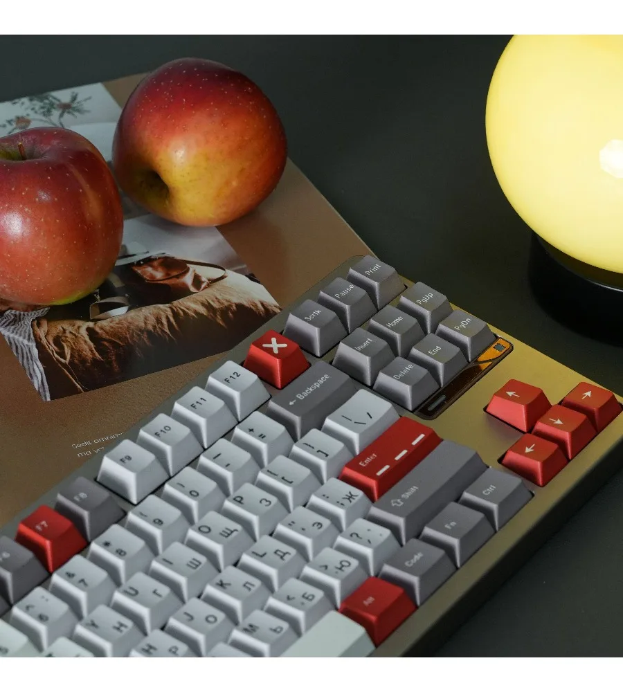 Sublimation Original factory Highly mechanical keyboard keycaps Classic Russian gray light keycaps All five sides