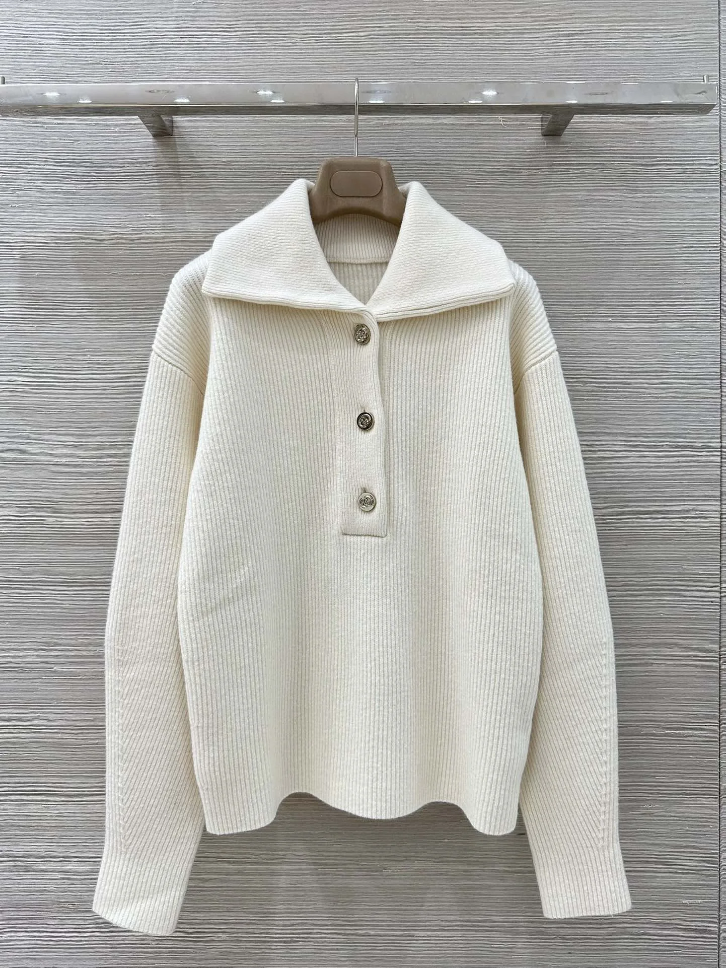 

Женский шерстяной вязаный свитер, серия «Лыжи», осень-зима, с откидным воротником, на пуговицах, свободный, удобный, теплый, повседневный, удлиненный...